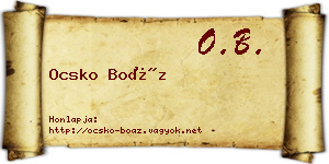 Ocsko Boáz névjegykártya